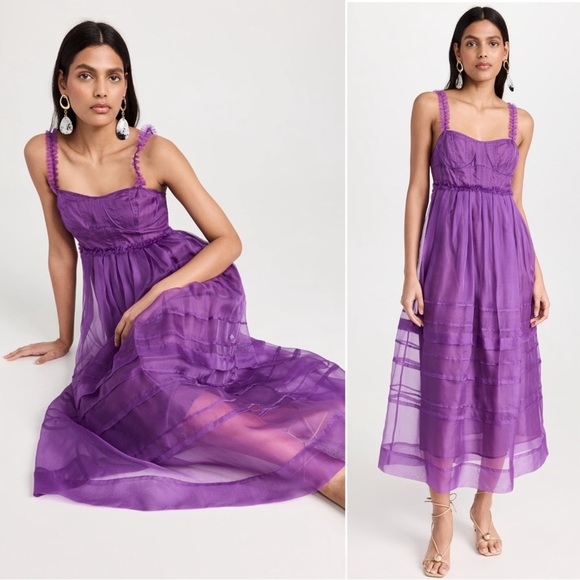 Ulla Johnson Dresses & Skirts - Ulla Johnson Priscilla Silk Midi Dress Size 0 NWT Cassis Purple
